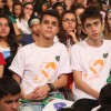 SÃO PAULO, SP — Jovens acompanham a mensagem especial do Irmão Paiva Netto, na conclusão do evento.
