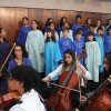 O Coral Ecumênico Infantojuvenil e Orquestra Filarmôrnica Jovem Boa Vontade abrilhantaram a cerimônia com as músicas legionárias 