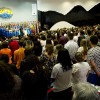 Superlotando o Plenário José de Paiva Netto, público acompanha a apresentação do Coral Ecumênico Infantojuvenil Boa Vontade, que abrilhantou a abertura do Painel Temático com a Música Legionária SOS Terra.
