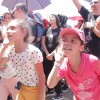 Crianças se divertem no Musical Infantil na Praça da Paz, no TBV.
