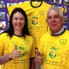 A assessora de comunicação Janine de Paula e o ouvidor&nbsp;José Carlos Ribas,&nbsp;ambos do Conselho Regional de Engenharia e Agronomia de Mato Grosso do Sul (CREA/MS), vestem a camisa da campanha&nbsp;