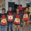 A group of kids from the YMCA Shelter of Newark with their new backpacks from the LGW's Backpacks for a Bright Future Campaign. 