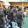JOÃO PESSOA, PB — A Banda de Música do 1° Grupamento de Engenharia do Exército participou da entrega das cestas, entoando o Hino Nacional ao presentes.