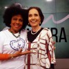 A cantora e atriz Eliana Pittman ao lado da apresentadora do programa Sem Centura, da TV Brasil, Vera Barroso.