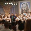 SÃO PAULO, SP — O Coral Ecumênico Boa Vontade, de São Paulo,SP,  e o solo de Alexandre Salles, de São José dos Campos, SP,  emocionando o público presente na Igreja Ecumênica da Religião de Deus, do Cristo e do Espírito Santo.
