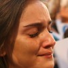 Jovem Elisa Ferreira, da capital paulista, com lágrimas de emoção no rosto durante a Sessão Solene, na Nave do Templo da Boa Vontade. As palavras do Irmão Paiva chegam aos corações de todos os peregrinos que, a partir dessa mensagem, fortalecem seus ideais no Bem.
