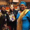 Integrantes da delegação da Nigéria, Anety Anne Aliu (E) e Friya Kimde Bulus (D), coordenadoras nacionais de projetos do Ministério Federal dos Assuntos de Mulheres e Desenvolvimento Social.