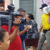 Catalão, GO -  A equipe da TV Anhanguera (afiliada da TV Globo) fez a cobertura completa da entrega das cestas.