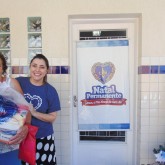 Juiz de Fora, MG — Parceira e amiga da Legião da Boa Vontade há muitos anos, Camilla Villas, que sempre participa ativamente da Campanha de Natal da Entidade, também esteve na entrega das cestas.