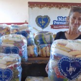 Ponta Porã, MS — A sra. Nilza Marques Portugal, de 48 anos, perdeu seu filho recentemente e está desempregada. Emocionada, ela agradece a ajuda da LBV: 