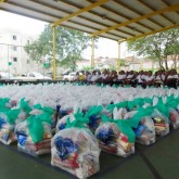 Cuiabá, MT — Vista parcial das cestas entregues às famílias de baixa renda amparadas pela LBV.
