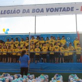 Joinville, SC — O Coral Ecumênico Infantojuvenil Boa Vontade, formado por meninas e meninos atendidos pelo programa Criança: Futuro no Presente!, abrilhantou a cerimônia. Na oportunidade, as crianças apresentaram canções de boas-vindas e que reforçam bons valores, como a união e o respeito ao próximo.