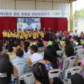 Fortaleza, CE — A cerimônia de entrega das cestas contou com apresentações artísticas e culturais realizadas por crianças e adolescentes atendidos pela Legião da Boa Vontade.