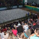 Passo Fundo, RS — Vista parcial das cestas entregues às famílias de baixa renda amparadas pela LBV.
