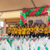 Campo Grande, MS — O Coral Ecumênico Infantojuvenil Boa Vontade, formado por meninas e meninos atendidos pelo programa Criança: Futuro no Presente!, abrilhantou a cerimônia. Na oportunidade, as crianças apresentaram canções de boas-vindas e que reforçam bons valores, como a união e o respeito ao próximo.
