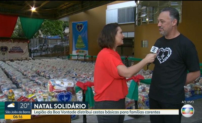 Telejornal SP1, da Rede Globo, destaca mobilização solidária da LBV